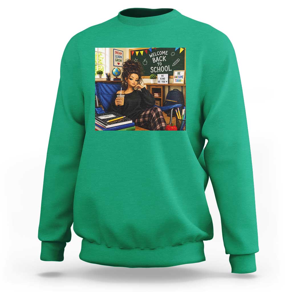 Funny Back To School Doll Face Meme Sweatshirt Coffee Teacher Gift