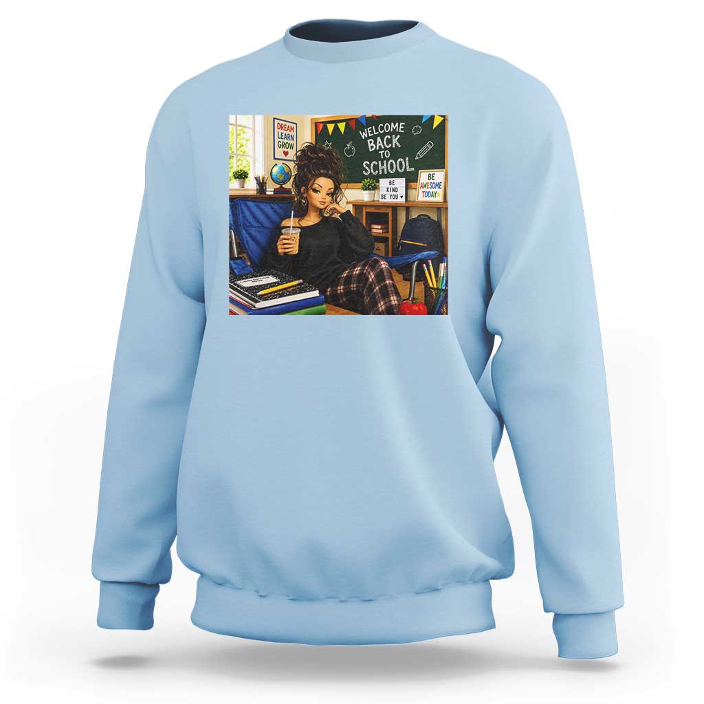 Funny Back To School Doll Face Meme Sweatshirt Coffee Teacher Gift