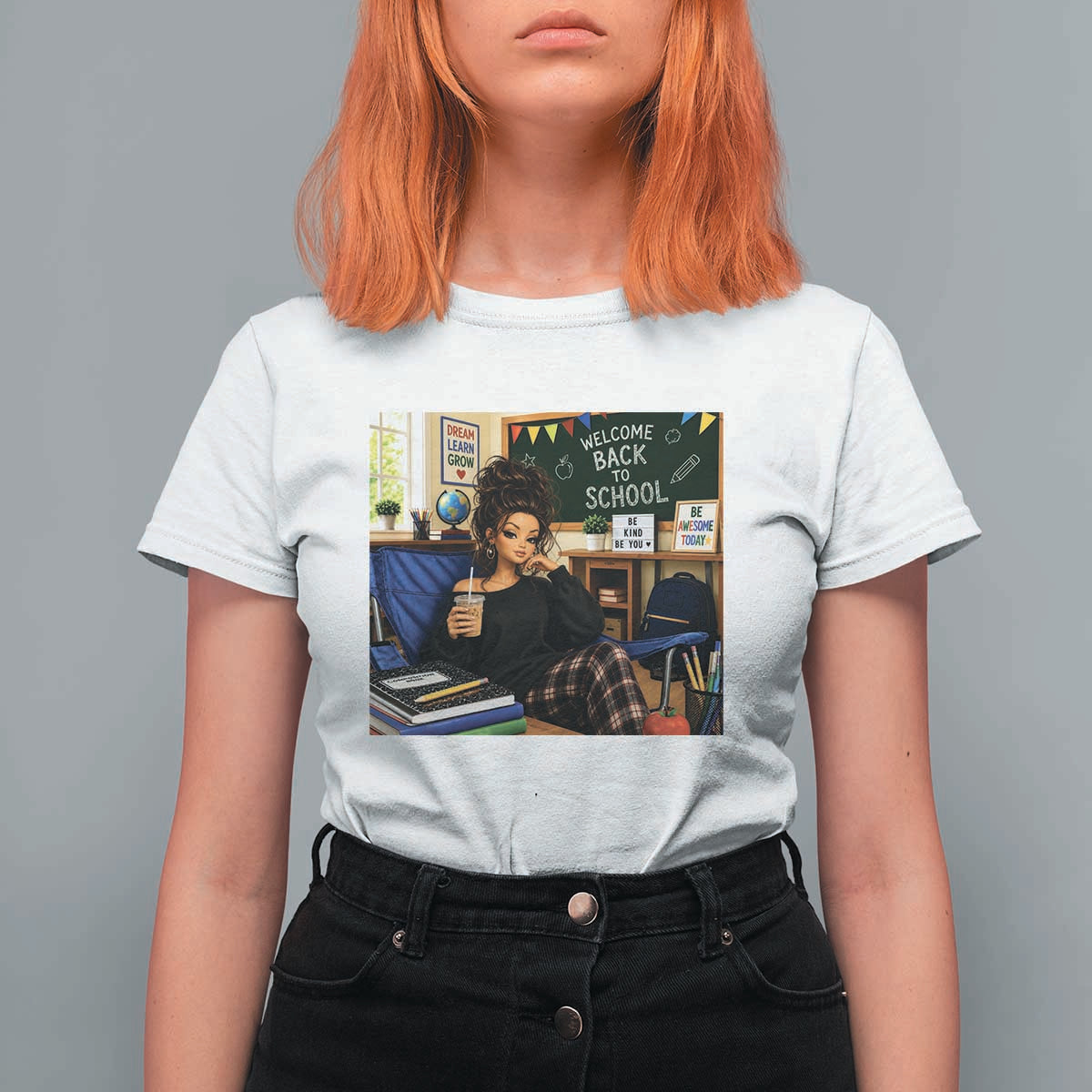 Funny Back To School Doll Face Meme T Shirt For Women Coffee Teacher Gift