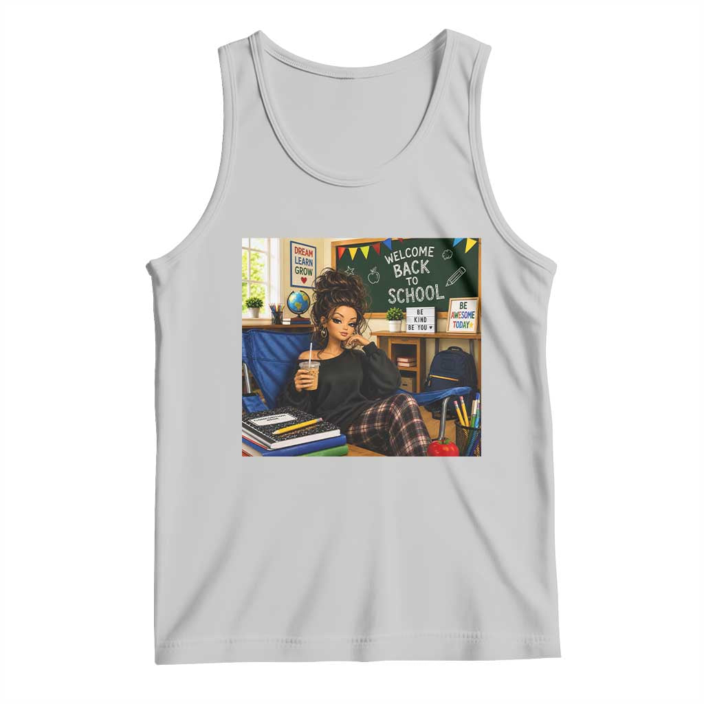 Funny Back To School Doll Face Meme Tank Top Coffee Teacher Gift