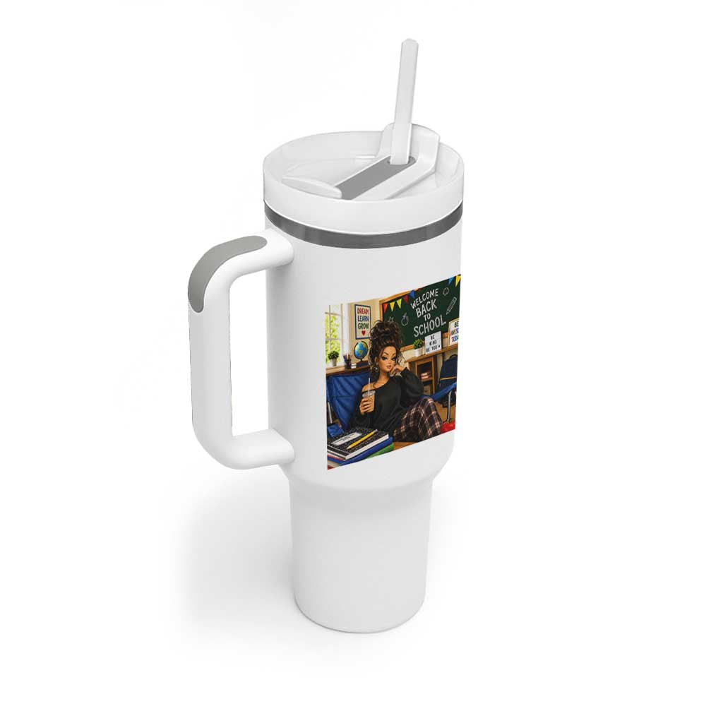 Funny Back To School Doll Face Meme Tumbler With Handle Coffee Teacher Gift