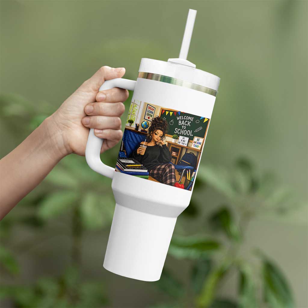 Funny Back To School Doll Face Meme Tumbler With Handle Coffee Teacher Gift