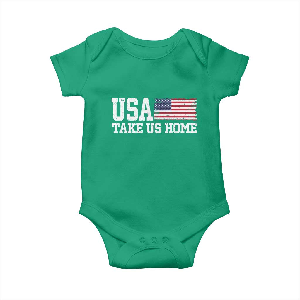 Patriotic USA Soccer Fan Baby Onesie Take Us Home Game Day