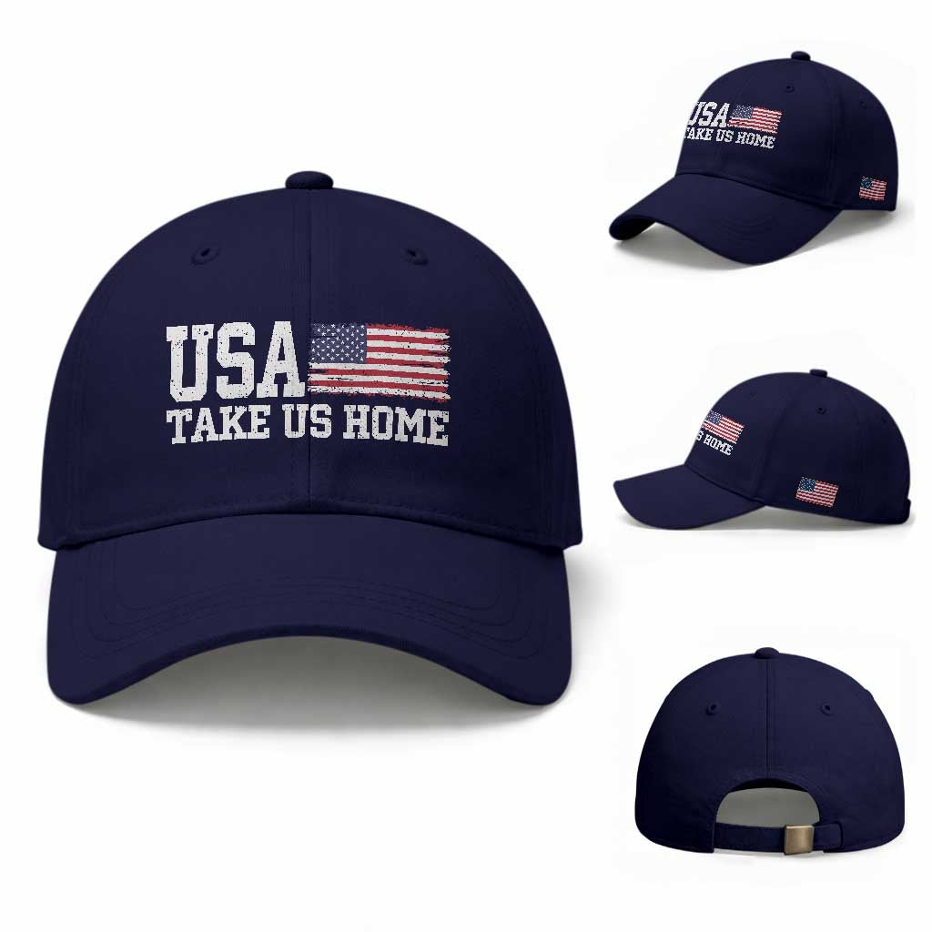 Patriotic USA Soccer Fan Baseball Cap Take Us Home Game Day