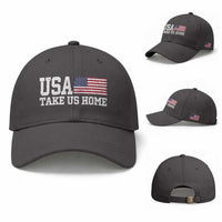 Patriotic USA Soccer Fan Baseball Cap Take Us Home Game Day