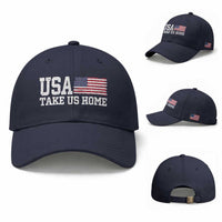 Patriotic USA Soccer Fan Baseball Cap Take Us Home Game Day