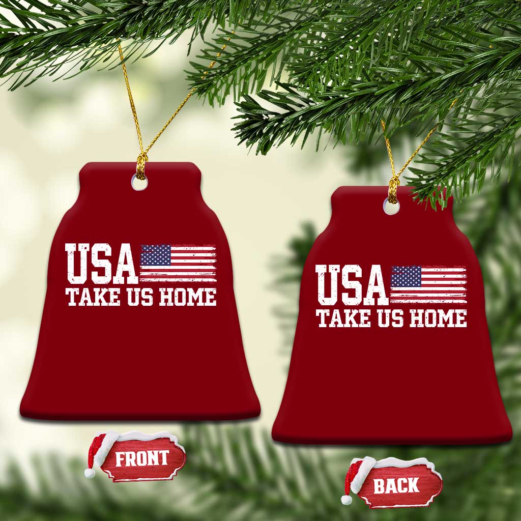 Patriotic USA Soccer Fan Ceramic Ornament Take Us Home Game Day