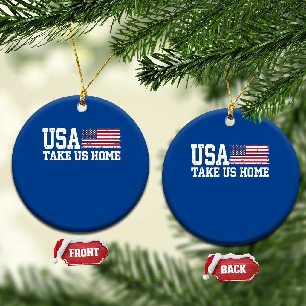 Patriotic USA Soccer Fan Ceramic Ornament Take Us Home Game Day