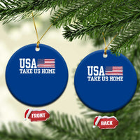 Patriotic USA Soccer Fan Ceramic Ornament Take Us Home Game Day