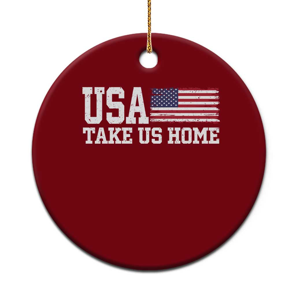 Patriotic USA Soccer Fan Ceramic Ornament Take Us Home Game Day