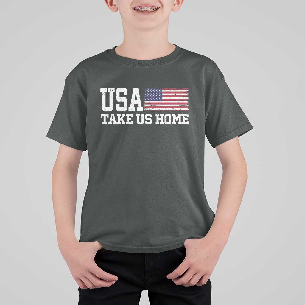 Patriotic USA Soccer Fan T Shirt For Kid Take Us Home Game Day