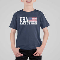 Patriotic USA Soccer Fan T Shirt For Kid Take Us Home Game Day