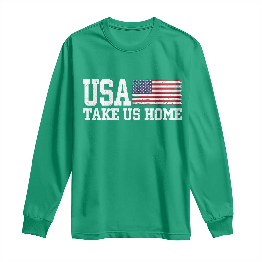 Patriotic USA Soccer Fan Long Sleeve Shirt Take Us Home Game Day