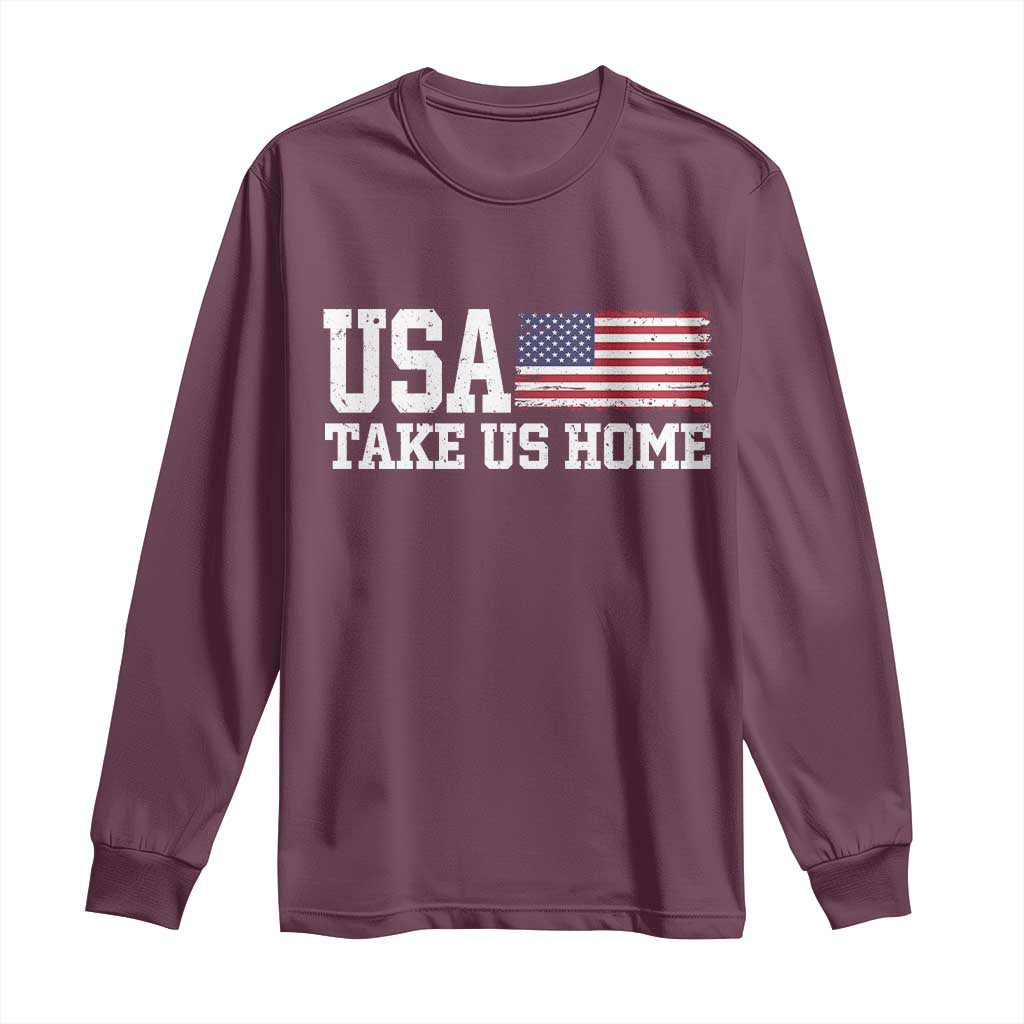 Patriotic USA Soccer Fan Long Sleeve Shirt Take Us Home Game Day