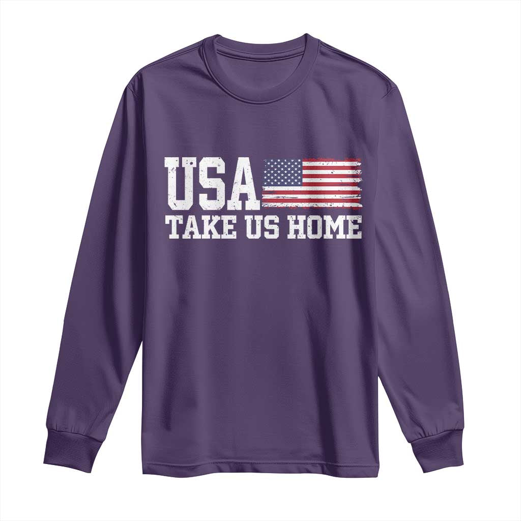 Patriotic USA Soccer Fan Long Sleeve Shirt Take Us Home Game Day