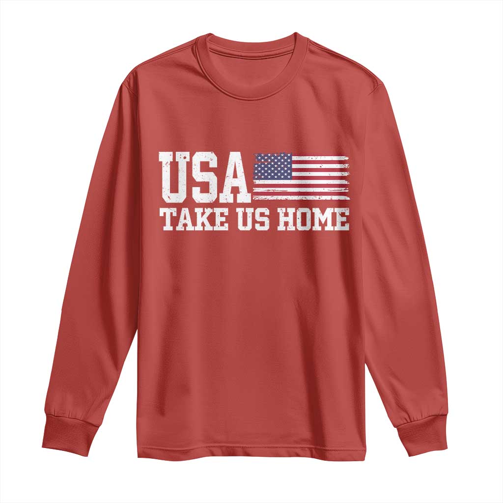 Patriotic USA Soccer Fan Long Sleeve Shirt Take Us Home Game Day