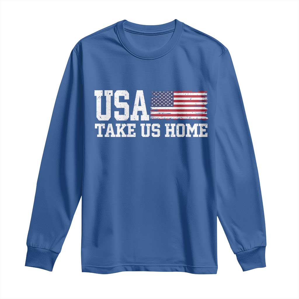 Patriotic USA Soccer Fan Long Sleeve Shirt Take Us Home Game Day