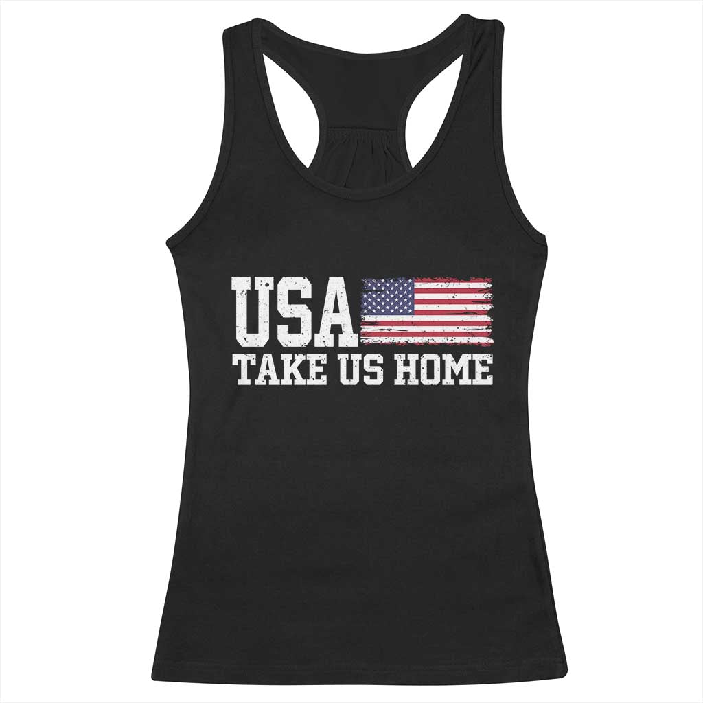Patriotic USA Soccer Fan Racerback Tank Top Take Us Home Game Day