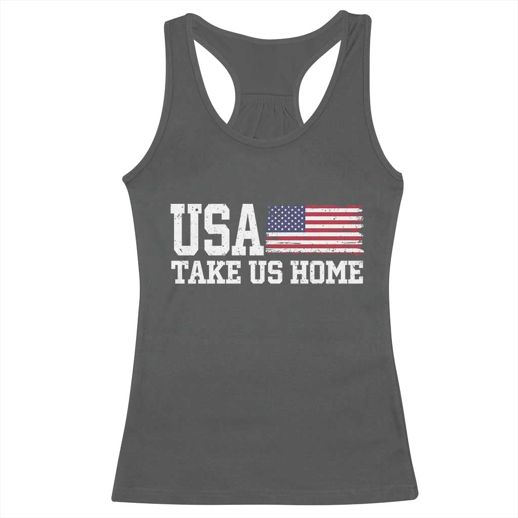 Patriotic USA Soccer Fan Racerback Tank Top Take Us Home Game Day