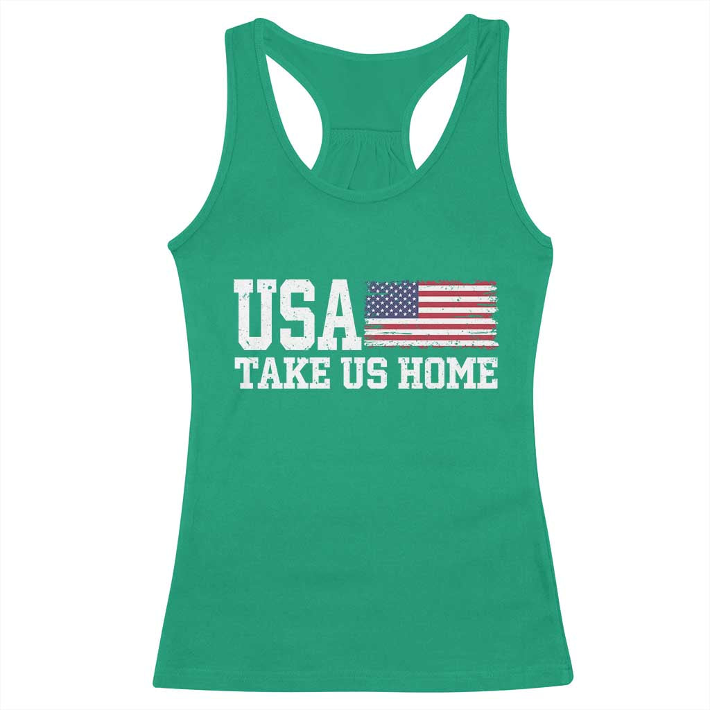Patriotic USA Soccer Fan Racerback Tank Top Take Us Home Game Day
