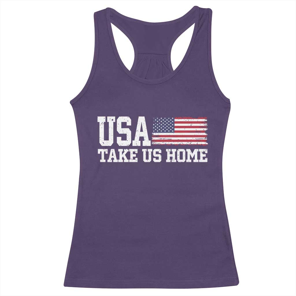 Patriotic USA Soccer Fan Racerback Tank Top Take Us Home Game Day