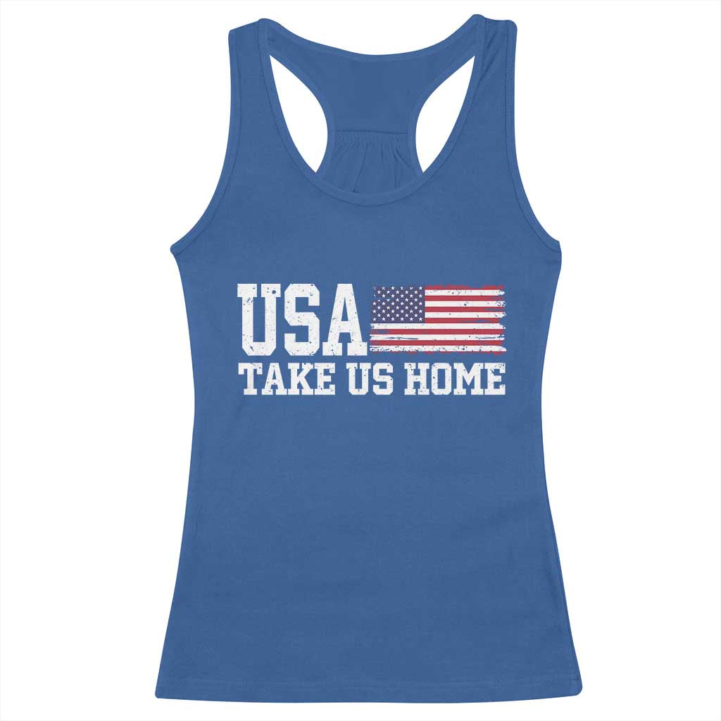 Patriotic USA Soccer Fan Racerback Tank Top Take Us Home Game Day
