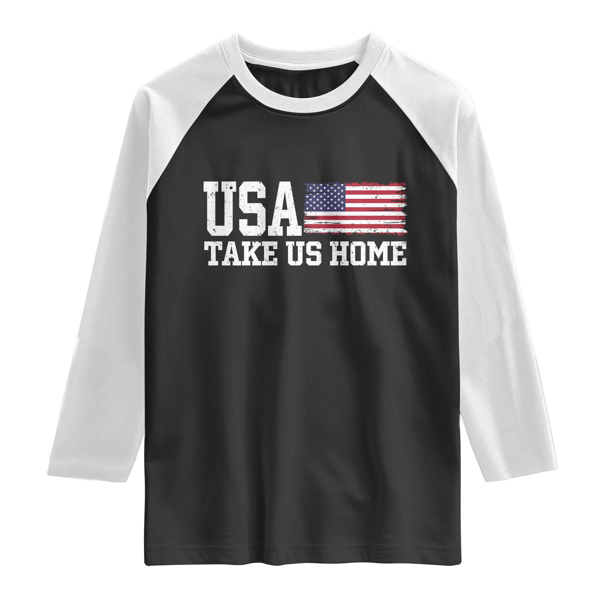 Patriotic USA Soccer Fan Raglan Shirt Take Us Home Game Day