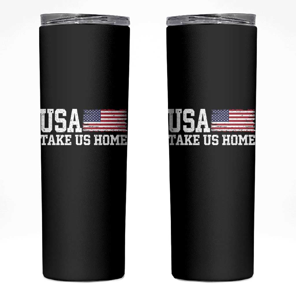 Patriotic USA Soccer Fan Skinny Tumbler Take Us Home Game Day