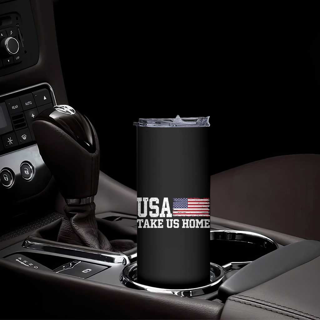 Patriotic USA Soccer Fan Skinny Tumbler Take Us Home Game Day