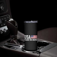 Patriotic USA Soccer Fan Skinny Tumbler Take Us Home Game Day
