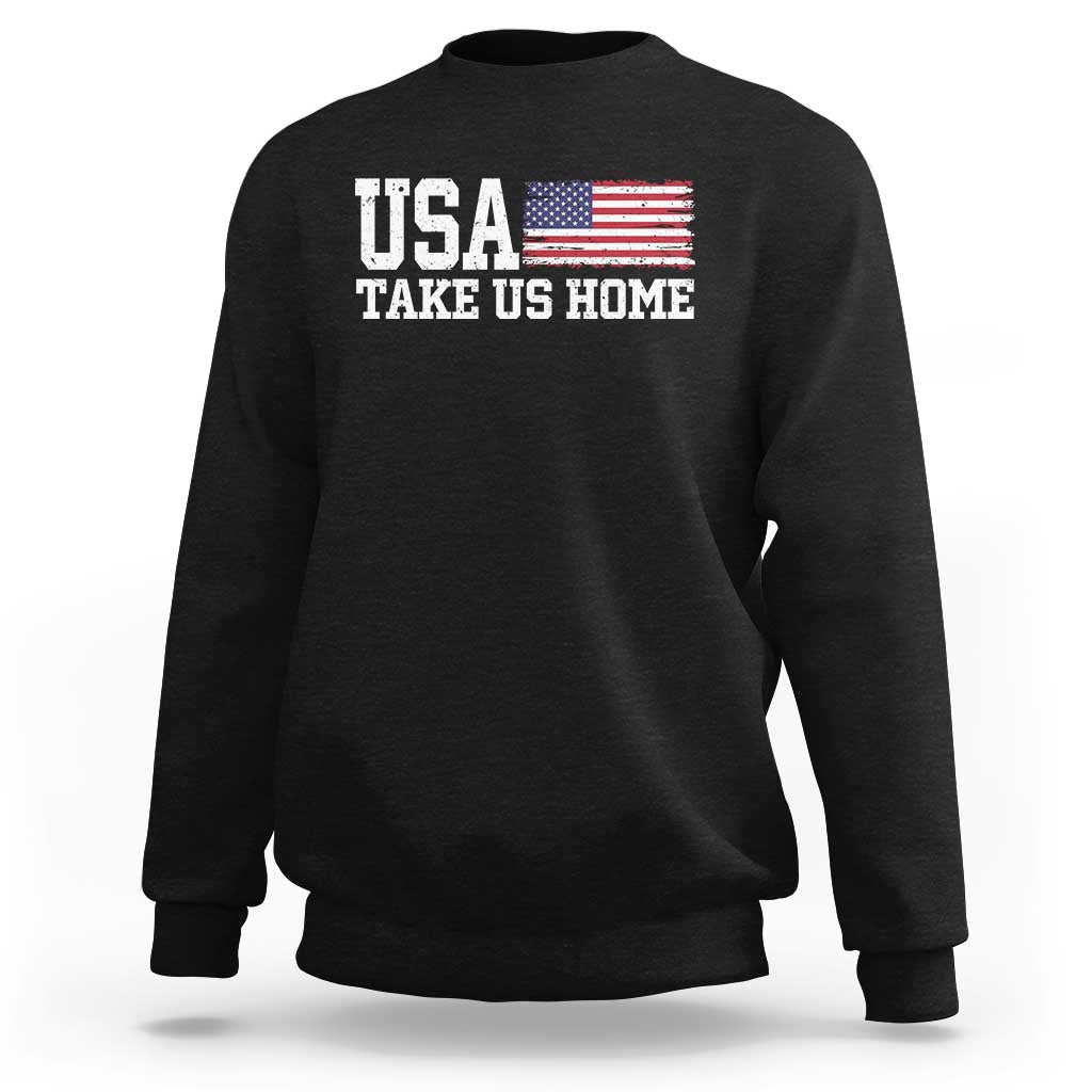 Patriotic USA Soccer Fan Sweatshirt Take Us Home Game Day