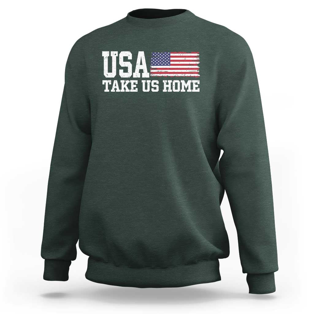 Patriotic USA Soccer Fan Sweatshirt Take Us Home Game Day