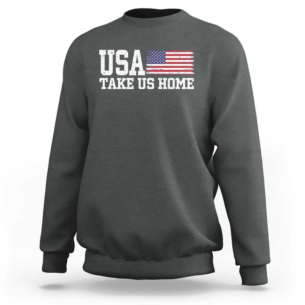 Patriotic USA Soccer Fan Sweatshirt Take Us Home Game Day