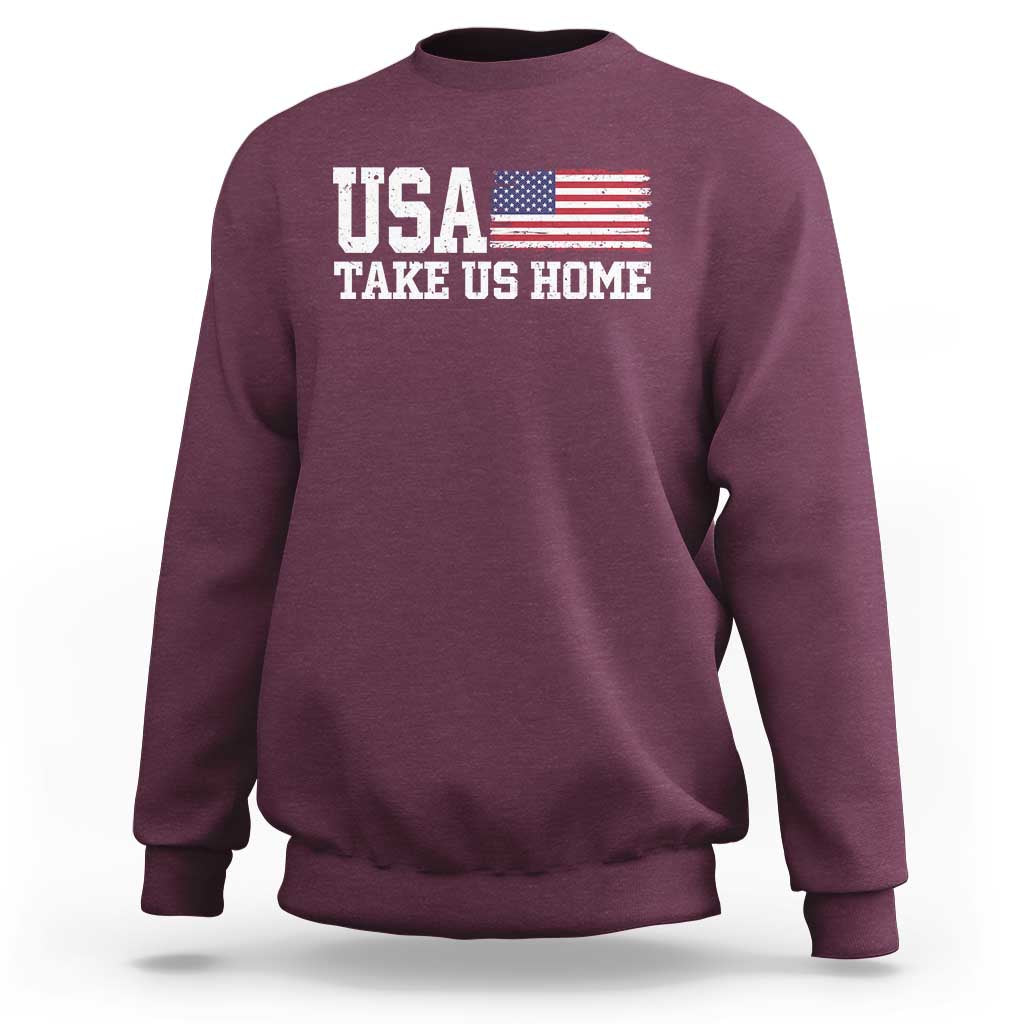 Patriotic USA Soccer Fan Sweatshirt Take Us Home Game Day
