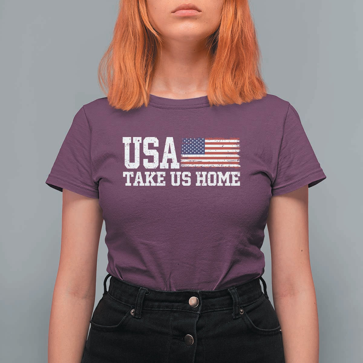 Patriotic USA Soccer Fan T Shirt For Women Take Us Home Game Day