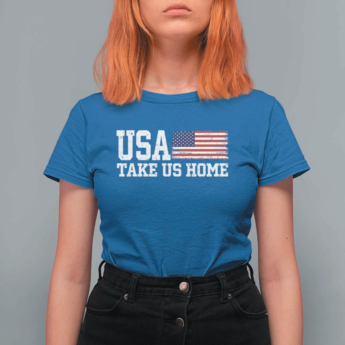 Patriotic USA Soccer Fan T Shirt For Women Take Us Home Game Day