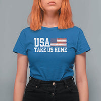 Patriotic USA Soccer Fan T Shirt For Women Take Us Home Game Day