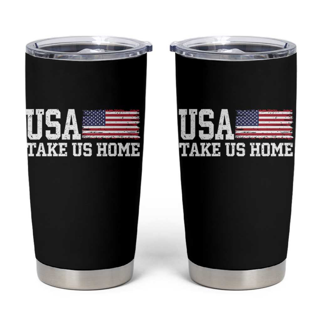 Patriotic USA Soccer Fan Tumbler Cup Take Us Home Game Day