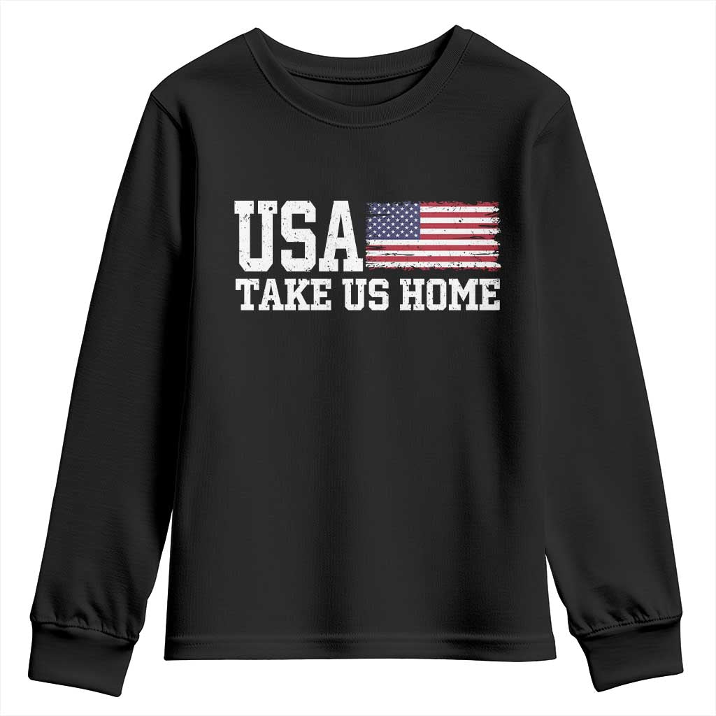 Patriotic USA Soccer Fan Youth Sweatshirt Take Us Home Game Day
