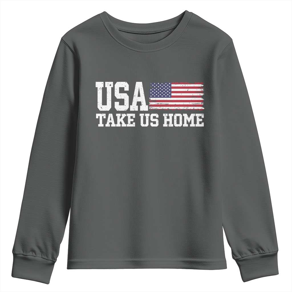 Patriotic USA Soccer Fan Youth Sweatshirt Take Us Home Game Day
