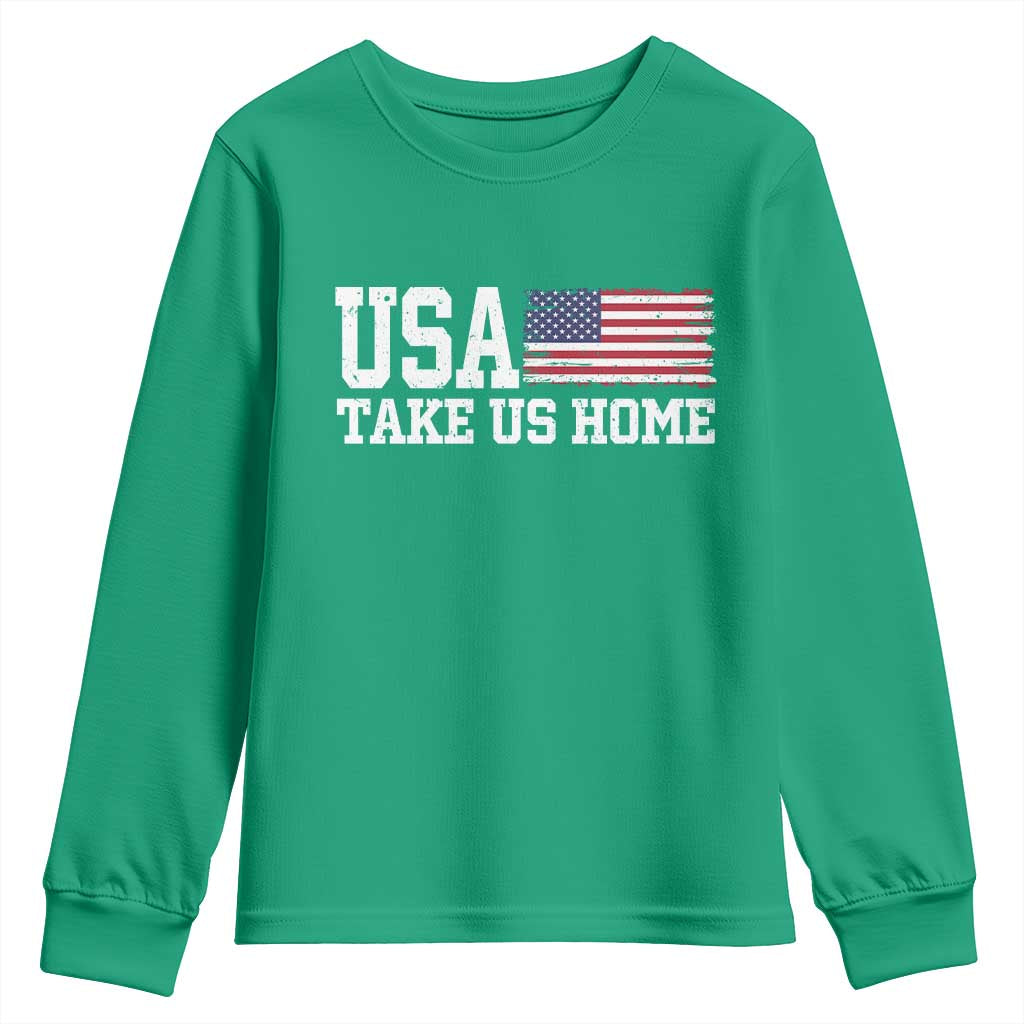 Patriotic USA Soccer Fan Youth Sweatshirt Take Us Home Game Day