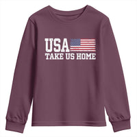 Patriotic USA Soccer Fan Youth Sweatshirt Take Us Home Game Day
