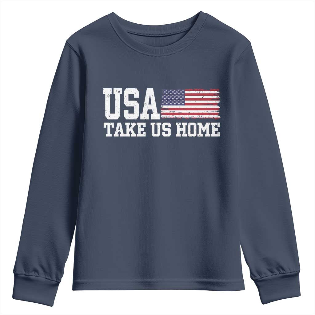 Patriotic USA Soccer Fan Youth Sweatshirt Take Us Home Game Day