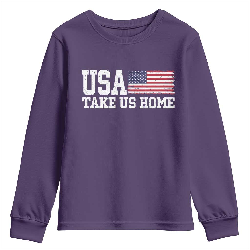 Patriotic USA Soccer Fan Youth Sweatshirt Take Us Home Game Day