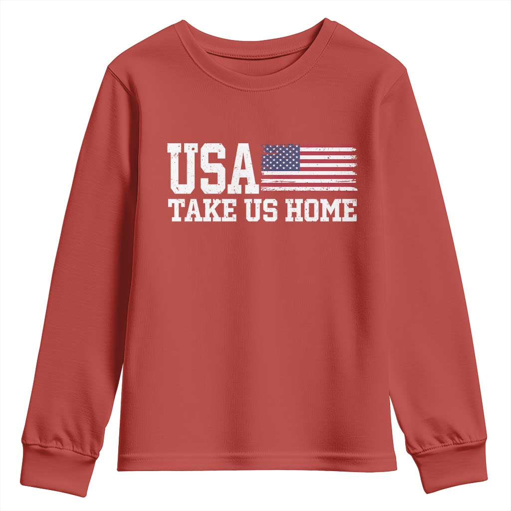Patriotic USA Soccer Fan Youth Sweatshirt Take Us Home Game Day