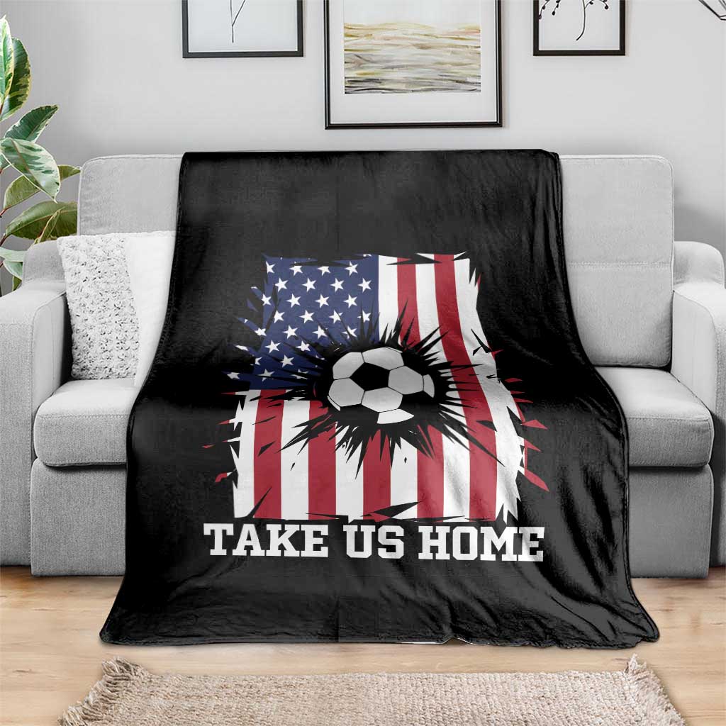 USA Soccer Game Day Throw Blanket Take Us Home