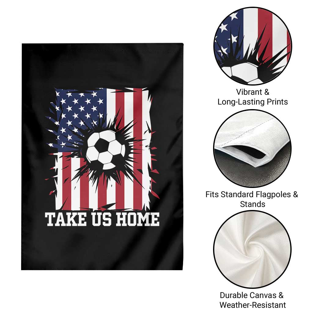 USA Soccer Game Day Garden Flag Take Us Home