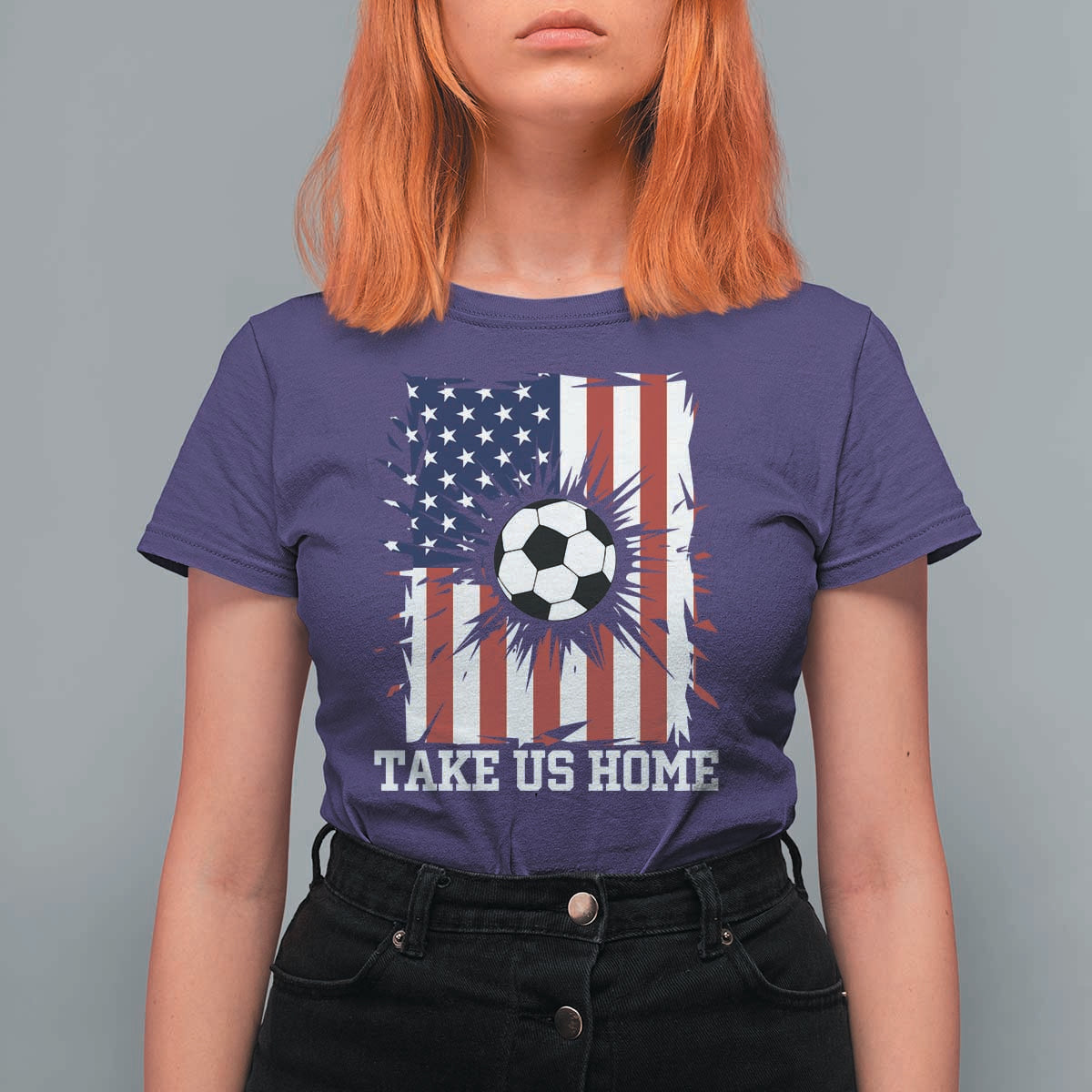 USA Soccer Game Day T Shirt For Women Take Us Home