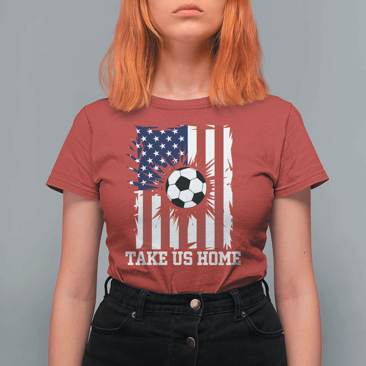 USA Soccer Game Day T Shirt For Women Take Us Home