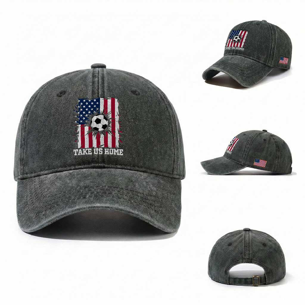 USA Soccer Game Day Washed Cotton Baseball Cap Take Us Home